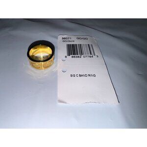 Coach Gold- Signature C Band Ring Unisex Design Stylish Wide Band Jewelry
